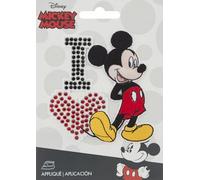 Simplicity Disney I Love Mickey Applique with Rhinestones, Polyester, Multi-Colour, 10.34 x 14.22 x 0.23 cm