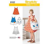 Simplicity Girls Easy Sewing Pattern 8102 Sundress & Kitty Tote Bag