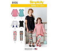 Simplicity Girls Easy Sewing Pattern 8105 Knit Tunic Tops & Leggings