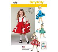 Simplicity Girls Sewing Pattern 1075 Vintage Style 1950s Pinafore Dresses & Bag