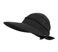 Simplicity Hats for Women UPF 50+ UV Sun Protective Convertible Beach Visor Hat, Black, One Size