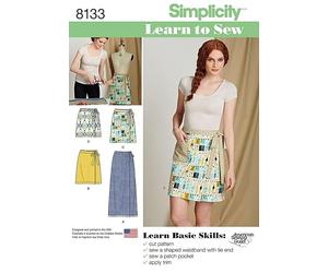 Simplicity Ladies Easy Learn to Sew Sewing Pattern 8133 Wrap Skirts