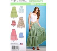 Simplicity Ladies Easy Sewing Pattern 1110 Tiered Skirts in 6 Styles