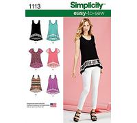 Simplicity Ladies Easy Sewing Pattern 1113 Shaped Hemline Summer Tops