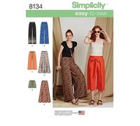 Simplicity Ladies Easy Sewing Pattern 8134 Wide Trousers & Shorts