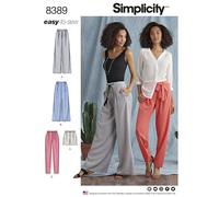 Simplicity Ladies Easy Sewing Pattern 8389 Pants, Shorts & Tie Belt