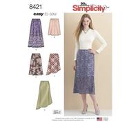 Simplicity Ladies Easy Sewing Pattern 8421 Skirts with Hem Variations