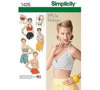 Simplicity Ladies Sewing Pattern 1426 Vintage Style 1950s Bra Tops