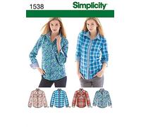 Simplicity Ladies Sewing Pattern 1538 Long Sleeve Buttons Front Shirts