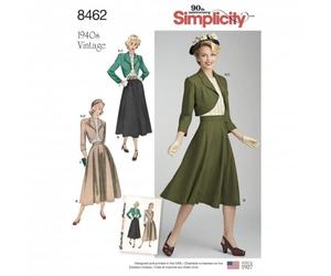 Simplicity Ladies Sewing Pattern 8462 1940s Vintage Style Blouse