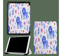 Simplicity Lion Pattern Case for 10.9 Inch Ipad 10Th Gen, Watercolor Flowers Animals Cover for Ipad Auto Sleep/Wake Shockproof Protective Case with Pencil Holder