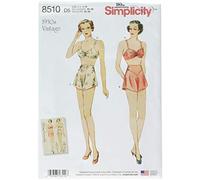 Simplicity Miss Vintage Brassiere and Panties Sewing Pattern, Paper, White, 22 x 15 x 1 cm