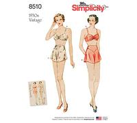 Simplicity Miss Vintage Brassiere and Panties Sewing Pattern, Paper, White, 22 x 15 x 1 cm