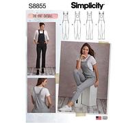 Simplicity Misses Easy Sewing Pattern S8855 Overalls, Paper, R5 (14-16-18-20-22)