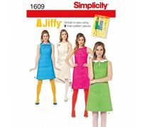 Simplicity Misses' Jiffy 1960's Vintage Dress Fabric Sewing Pattern 1609
