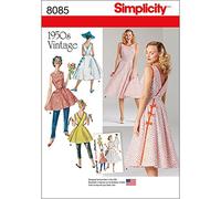 Simplicity Pattern 8085 R5 Misses' Vintage 1950's Wrap Dress in Two Lengths, Paper, 22x15x1 cm