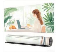 Simplicity Mouse Pad 1500 x 800 x 3 mm XXL Desk Mat Girl Mouse Mat, Extended Japanese Mousepad, Large Desk Pad with Non-Slip Base and Stitched Edge Office Accessories for Gaming Work Laptop, Model832