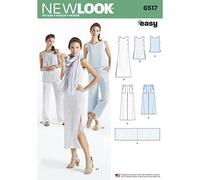 Simplicity New Look Pattern 6517 Women’s Dress, Tunic, Top, Pants, and Scarf, Paper, White, 22 x 15 x 1 cm