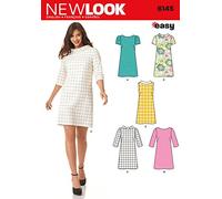 Simplicity New Look Sewing Pattern 6145: Misses' Dresses, (8-10-12-14-16-18), Paper, White, one Size