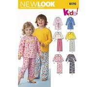 Simplicity New Look Sewing Pattern 6170: Toddlers' and Child's Pijamas, Size A (1/2-1-2-3-4-5-6-7-8), White