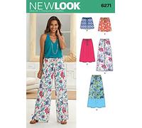 Simplicity New Look Sewing Pattern 6271: Misses' Skirt in Three Lengths and Pants or Shorts, Size A (10-12-14-16-18-20-22), Paper, White, 38-50
