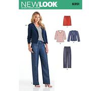 Simplicity New Look Sewing Pattern 6351: Misses' Jacket, Pants, Skirt and Knit Top, Size A, paper, White, A (10-12-14-16-18-20-22)