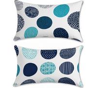 Simplicity Outdoor Cushions Covers 40x60cm Garden Cushions Waterproof Polka Dots Sofa Cushion for Outdoor Furniture Velvet Cushion Cover Set of 2 Decorative Pillows, Oblong Throw Pillow Covers u-13958