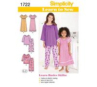 Simplicity Pattern 1722.K5 Learn To Sew Child's and Girl's Loungewear,WhiteT, 7 - 14