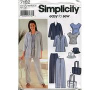 Simplicity Pattern 7182 Misses' Pants, Shirt, Knit Top and Accessories, UU (16-18-20-22)