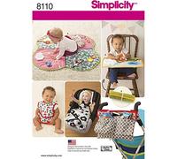 Simplicity Pattern 8110 OS Babies' Play Mats, Stroller Accessories, and Bibs, Paper, 22x15x1 cm