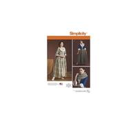 Simplicity Pattern 8161 Misses' 18th Century Costumes, Paper, White, Carpet Uni Terracotta Size: Ø120cm Round
