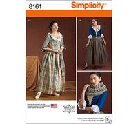 Simplicity Pattern 8161 Misses' 18th Century Costumes, Paper, White, Carpet Uni Terracotta Size: 120x170cm