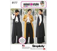 Simplicity Pattern 8177 Mimi g Style Trouser, Coat or Vest, and Knit Top for Miss and Plus Sizes, White, 22.00 x 15.00 x 1.00 cm