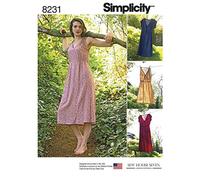 Simplicity Pattern 8231 Misses' Dress in Two Lengths, Paper, White, 22 x 15 x 1 cm