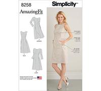 Simplicity Sewing Pattern 8258 – Misses' & Plus Size Amazing Fit Dress (20W-28W) Paper White
