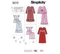 Simplicity Pattern 8272 HH (3-4-5-6) Child's and Girl's Sleepwear and Robe, Paper, White, 22 x 15 x 1 cm