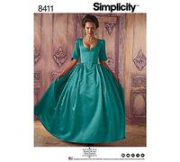 Simplicity Pattern 8411 Women’s 18th Century Costume, Paper, White, 22.01 x 15.01 x 1.01 cm