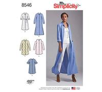 Simplicity Pattern 8546 Women’s / Petite Women’s Shirt Dresses, H5 (6-8-10-12-14), White