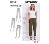 Simplicity Pattern S8842 Misses'/ Petite Amazing Fit Pants, H5 (6-8-10-12-14)