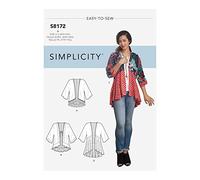 SIMPLICITY Pattern SS8172A Women's Fashion Kimonos with Length, Fabric and Trim Variations, A (XXS-XS-S-M-L-XL-XXL)