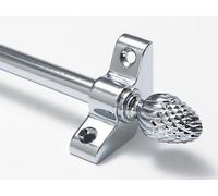 Simplicity Quality Stair Rods 3/8" x 28.5" Chome Flat bar Pineapple Finial