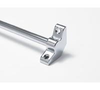 Simplicity Quality Stair Rods 3/8" x 28.5" Chrome Flat bar Plain Bracket Finial