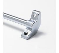 Simplicity Quality Stair Rods 3/8" x 28.5" Satin Chrome Flat bar Plain Bracket Finial