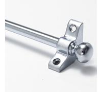 Simplicity Quality Stair Rods 3/8" x 28.5" Satin Chrome Flat bar Round Finial