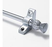 Simplicity Quality Stair Rods 3/8" x 28.5" Satin Chrome Flat bar Thistle Finial