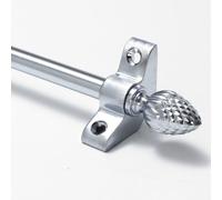 Simplicity Quality Stair Rods 3/8" x 36" Satin Chrome Flat bar Pineapple Finial