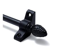 Simplicity, Set of 13, Stair Carpet Rods, Black Wrough Iron Pine Finials, Suitable for Carpet Runners Up to 70 Centimetre Wide. (Wrought Iron)