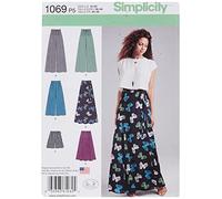 Simplicity Sewing Pattern 1069: Misses' Wide Leg Pants or Shorts & Skirts in 2 Lengths, Size: P5 (12-14-16-18-20), Paper, White