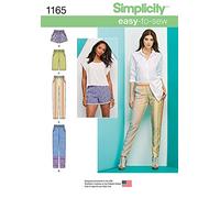 Simplicity Sewing Pattern 1165: Misses' Pull-on Pants, Long Shorts, Size: R5 (14-16-18-20-22), Paper, White