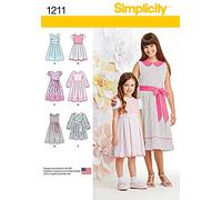 Simplicity Sewing Pattern 1211: Child's and Girls' Dress in Two Lengths, Size, Paper, White, HH (3-4-5-6)